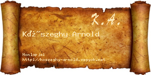 Kőszeghy Arnold névjegykártya